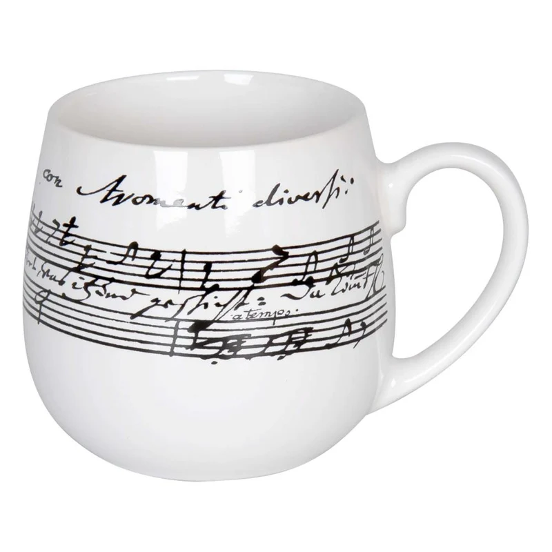 Könitz Cantata Kuschelbecher, Kaffeebecher, Kaffeetasse, Kaffee Tasse, Teetasse, Porzellan, Weiß / Schwarz, 420 ml, 11 7 343 0637
