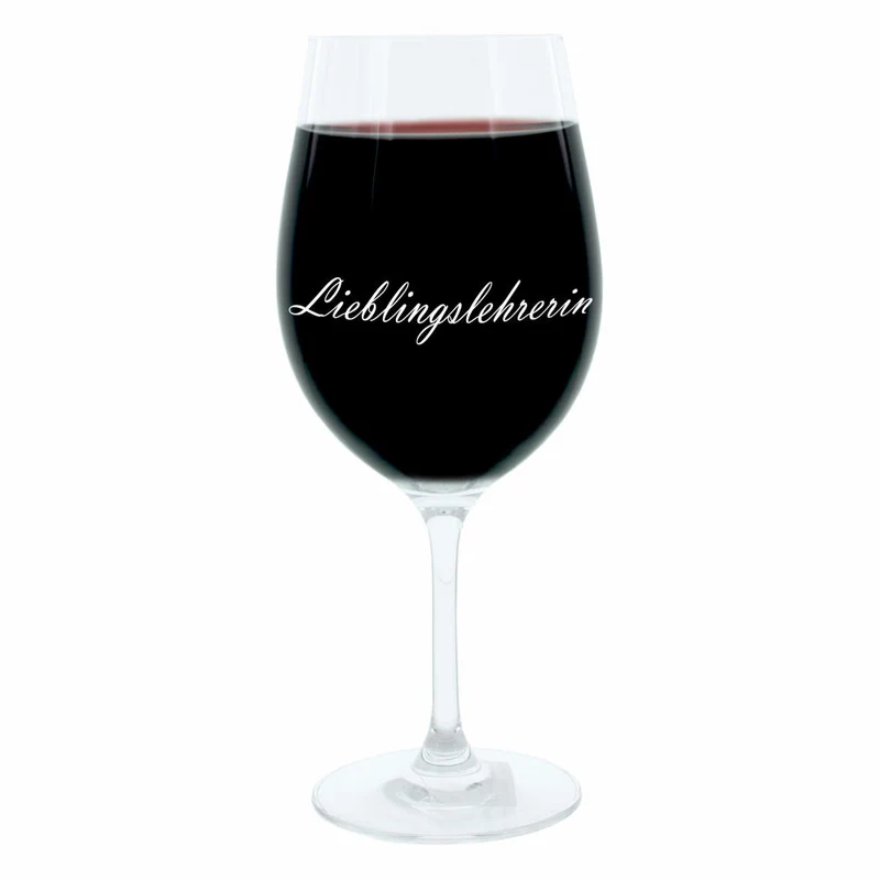 Leonardo Weinglas 400 ml, Motivglas, Lieblingslehrerin, Geschenk, Stimmungsglas mit Gravur, Moodglas, 22 cm