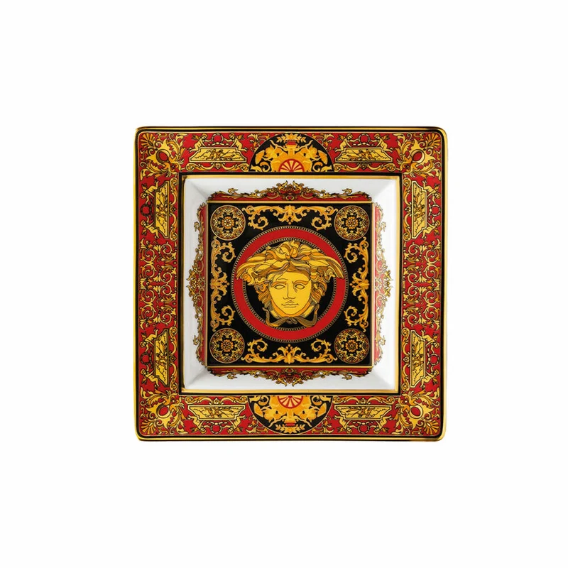 Rosenthal Versace Schale Medusa, Porzellan, 14 x 14 cm, 14085-102721-25814