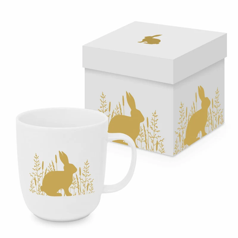 PPD Pure Easter gold Matte Mug, in Geschenkbox, Henkelbecher, Kaffeebecher, Becher, Tasse, New Bone China, 400 ml, 604636