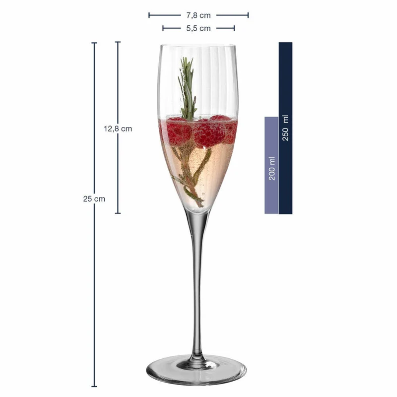 Leonardo Sektglas Poesia, Sekt Glas, Champagnerglas, Champagner, Kristallglas, Grau, 250 ml, 022381