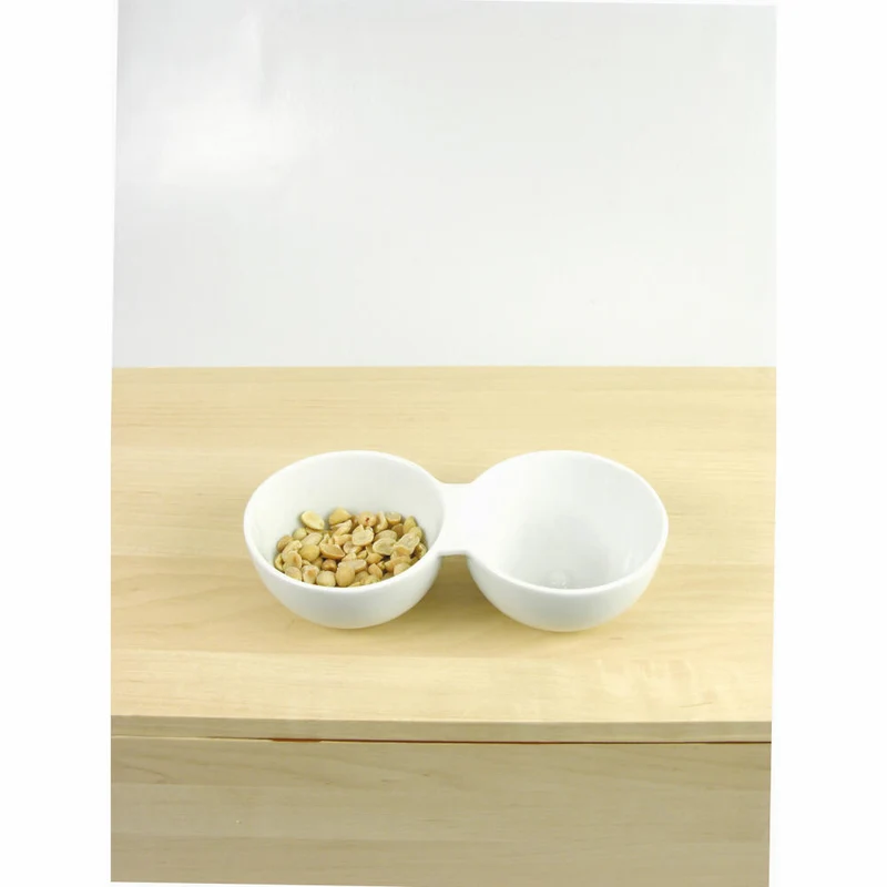 Authentics Doppelschale Smart, Servierschale, Snackschale, Schüssel, Porzellan, Weiß, 20901