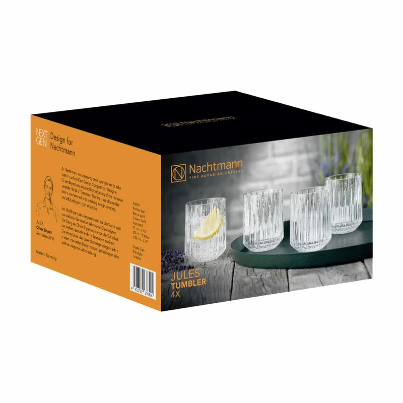 Nachtmann Jules Becher, 4er Set, Glasbecher, Trinkbecher, Tumbler, Kristallglas, 305 ml, 101979