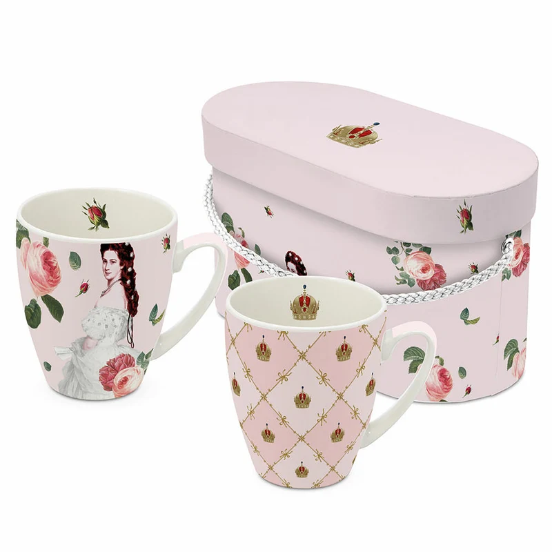 PPD Sisi and Vienna Mug Set, 2er Set, in Geschenkbox, Henkelbecher, Kaffeebecher, Becher, Tasse, New Bone China, 350 ml, 160102344