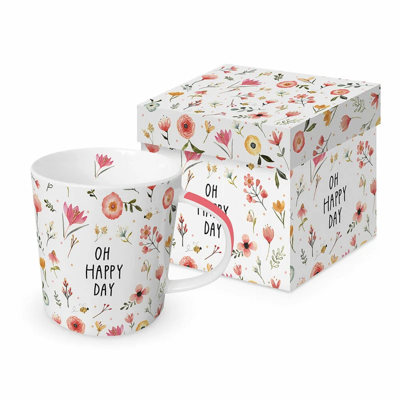 PPD Oh Happy Day Trend Mug, in Geschenkbox, Henkelbecher, Kaffeebecher, Becher, Tasse, New Bone China, 400 ml, 160300775