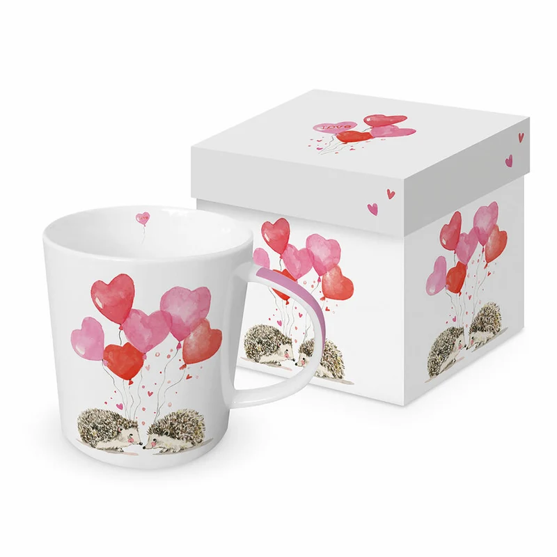 PPD Hedgehogs in Love Trend Mug, in Geschenkbox, Henkelbecher, Kaffeebecher, Becher, Tasse, New Bone China, 400 ml, 160302178