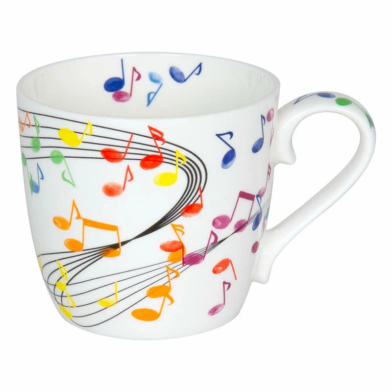 Könitz Flying Notes Becher, Kaffeebecher, Kaffeetasse, Kaffee Tasse, Teetasse, Porzellan, Bunt, 425 ml, 11 2 057 2300