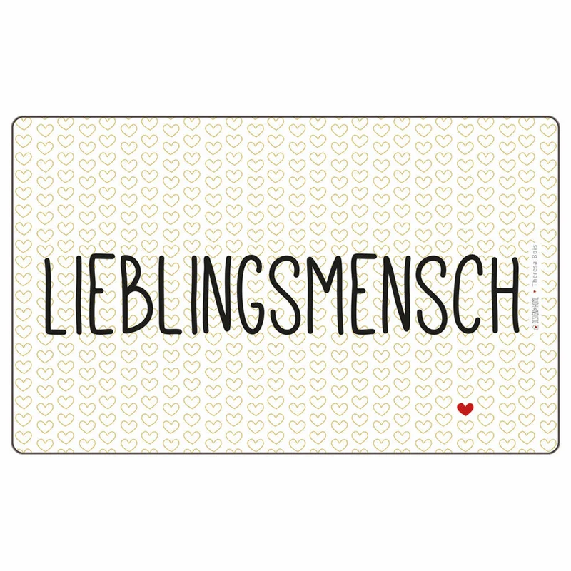 PPD Tray Lieblingsmensch, Frühstücksbrettchen, Brettchen, Frühstück, Resopal, Weiß, 14.3 x 23.3 cm, 661281