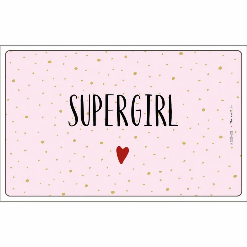 PPD Tray Supergirl, Frühstücksbrettchen, Brettchen, Frühstück, Resopal, Rosa, 14.3 x 23.3 cm, 661301