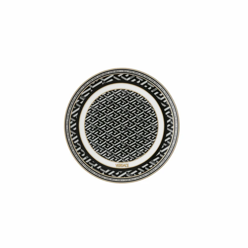 Rosenthal Versace Brotteller La Greca Signature Black, Porzellan, 17 cm, 19335-403765-10217