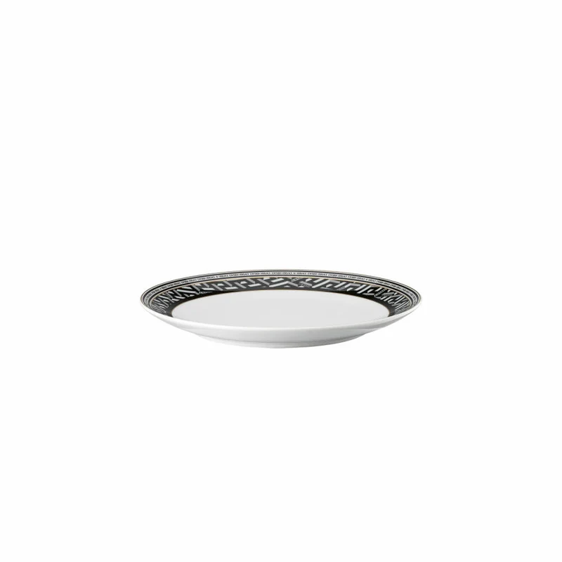 Rosenthal Versace Frühstücksteller La Greca Signature Black, Porzellan, 21 cm, 19335-403765-10221