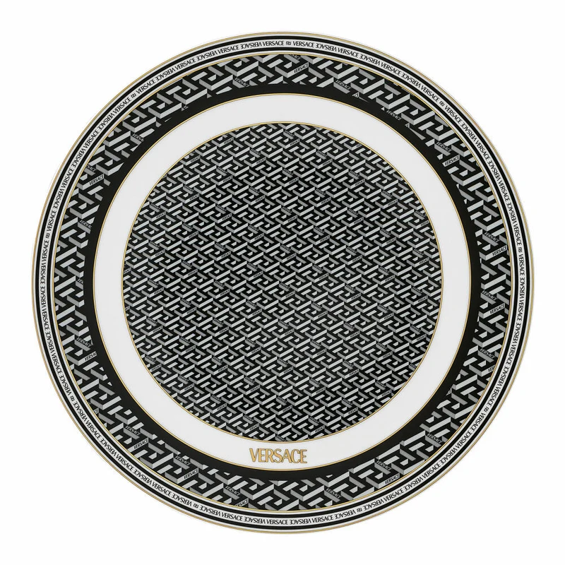 Rosenthal Versace Platzteller La Greca Signature Black, Porzellan, 33 cm, 19335-403765-10263