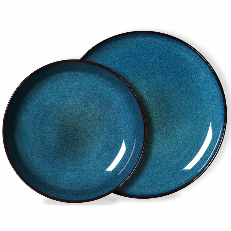 Ritzenhoff & Breker Speiseset Bali, 8-tlg., Tafelservice, Geschirrset, Service, Steinzeug, Blau, 420111