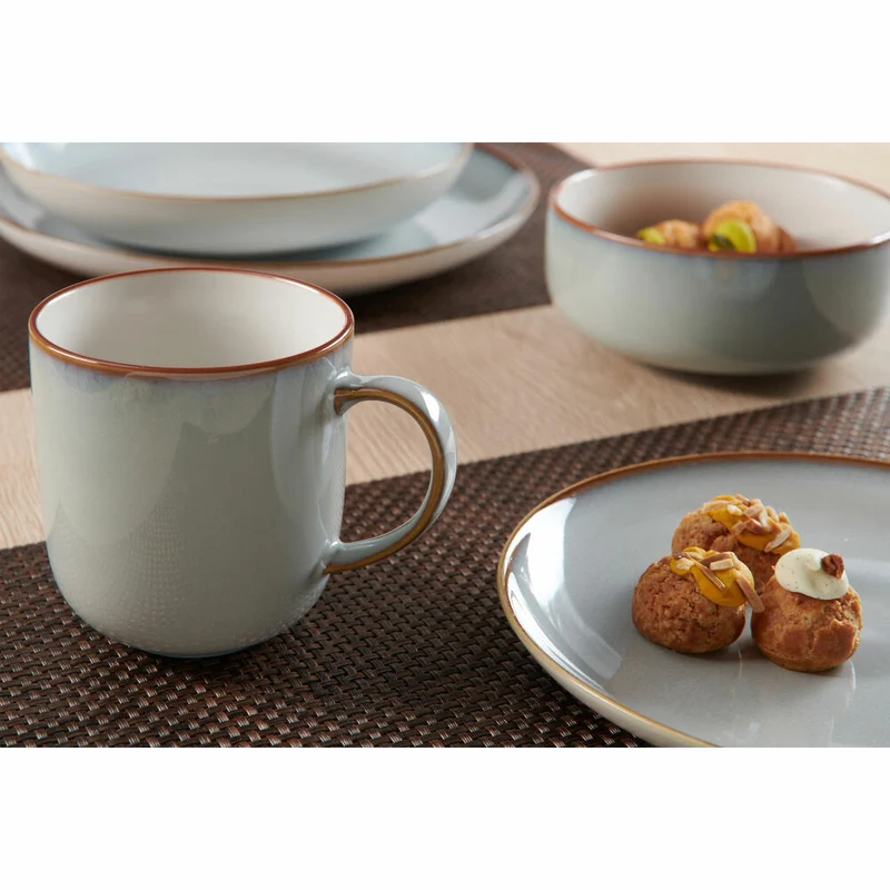 Ritzenhoff & Breker Frühstücksset Portofino, 12-tlg., Frühstücksservice, Geschirrset, Service, Steinzeug, Grau, 420142