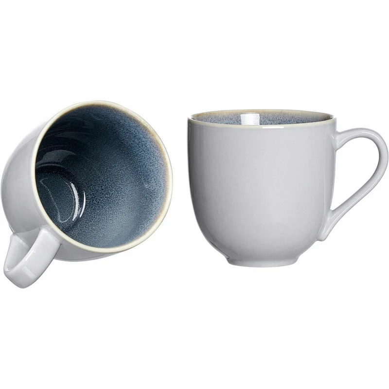 Ritzenhoff & Breker Becher Skagen Stone, Kaffeebecher, Teetasse, Kaffee Tasse, Porzellan, Blau, 440 ml, 420166