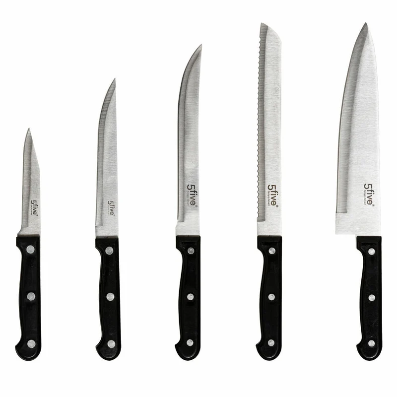 5Five Simply Smart Messerblock bestückt 14-tlg., Messer-Set mit Schärfer und Schere, Holz, Edelstahl, 151170