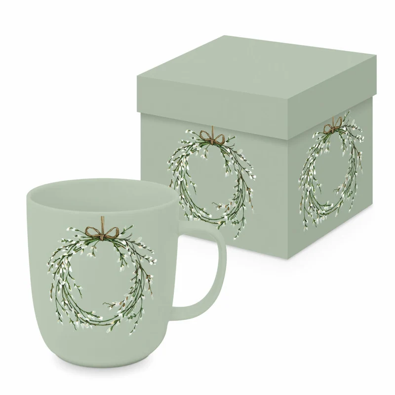 PPD Springtime Wreath Matte Mug, in Geschenkbox, Henkelbecher, Kaffeebecher, Becher, Tasse, New Bone China, 400 ml, 161401358