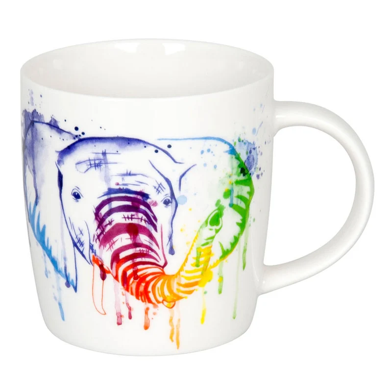 Könitz Watercoloured Animals Elephant Becher, Tasse, Kaffeetasse, Bone China, Elefant, 350 ml, 11 7 275 2348