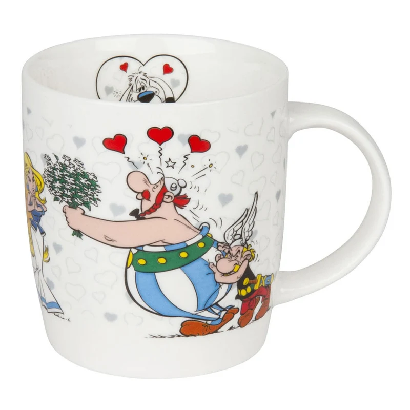 Könitz Asterix Ich Bin Verliebt Becher, Tasse, Kaffeetasse, Bone China, Obelix, 400 ml, 11 7 275 2050