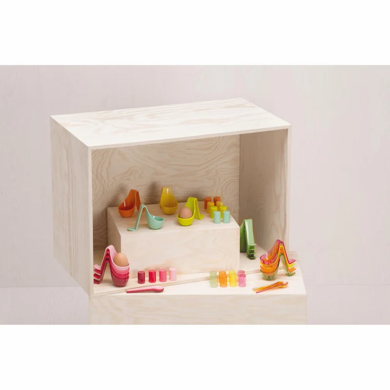 Authentics Eierkocher-Set Eiko 02 4-tlg., Eierbecher, Polycarbonat, Türkis, Orange, Gelb, Mint, 1028002
