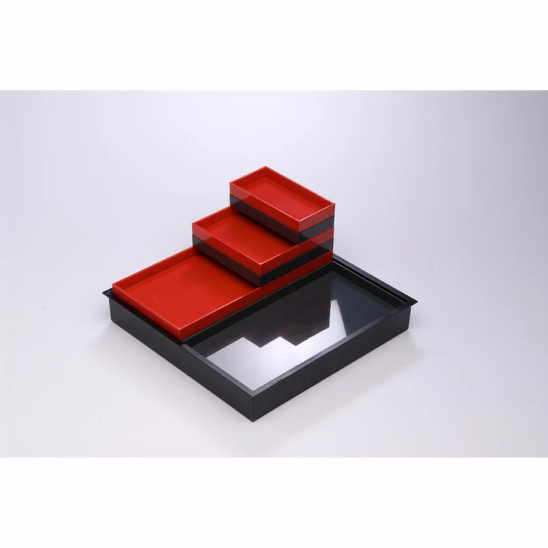 Authentics Tablett Stack Stack S, Ablageschale, ABS, Dunkelgrau, 32 x 32 x 3 cm, 1031012