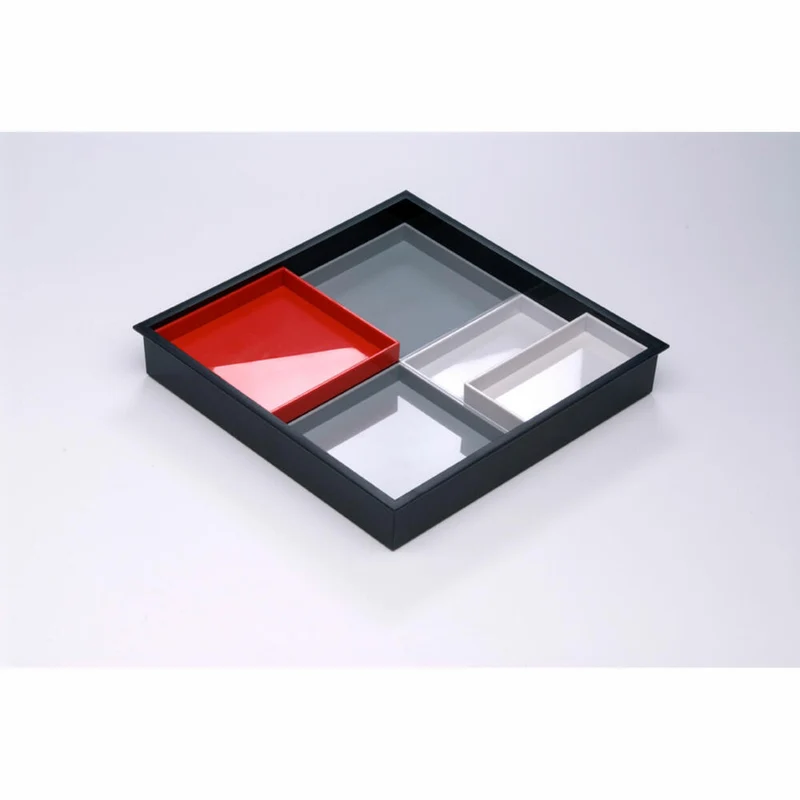 Authentics Tablett Stack Stack L, Ablageschale, ABS, Dunkelgrau, 32 x 32 x 5 cm, 1031112