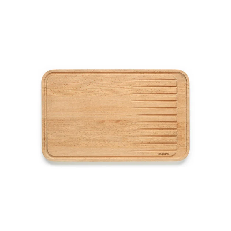 Brabantia Schneidebrett für Fleisch Groß Profile, Schneideunterlage, Küchenbrett, Holz, 40 x 25 cm, 260704