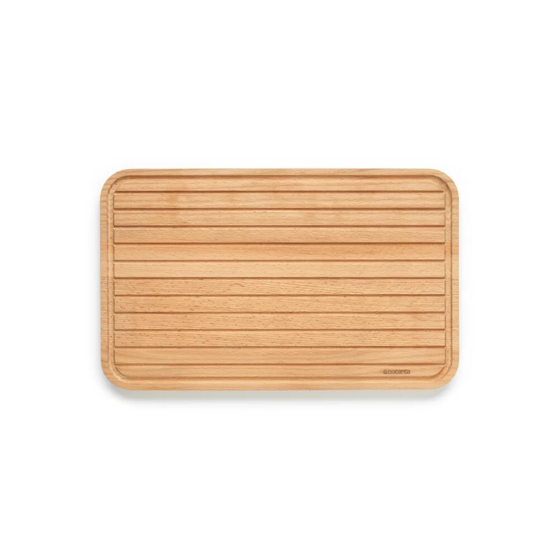 Brabantia Brotschneidebrett Groß Profile, Schneideunterlage, Küchenbrett, Holz, 40 x 25 cm, 260728