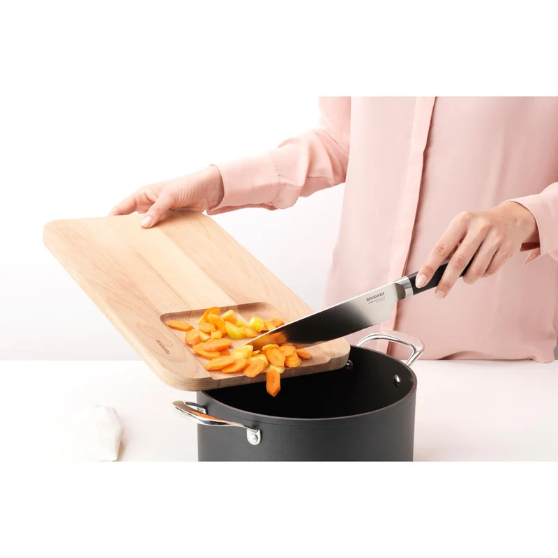 Brabantia Schneidebrett Gemüse Groß Profile, Schneideunterlage, Küchenbrett, Holz, 40 x 25 cm, 260742