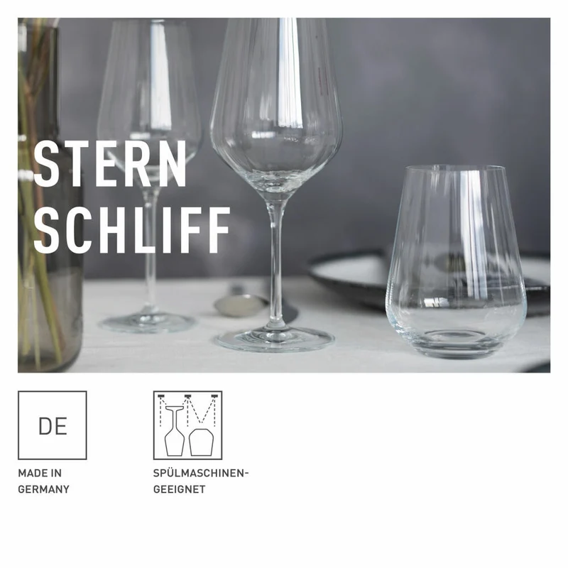 Ritzenhoff Rotwein- Und Wasserglas-Set 12-tlg. Sternschliff 001, Kristallglas, 570 ml, 6111009