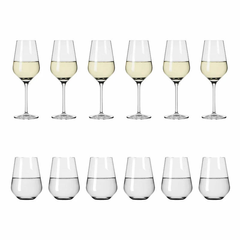 Ritzenhoff Weißwein- Und Wasserglas-Set 12-tlg. Lichtweiss Aurelie 002, Nadine Niggemeier, Kristallglas, 400 ml, 6111012