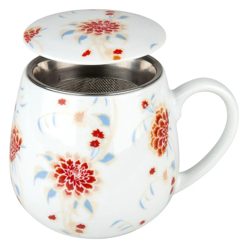 Könitz Beautiful She Says Becher, Tasse, Teetasse, mit Sieb und Deckel, Porzellan, 420 ml, 11 5 143 0335