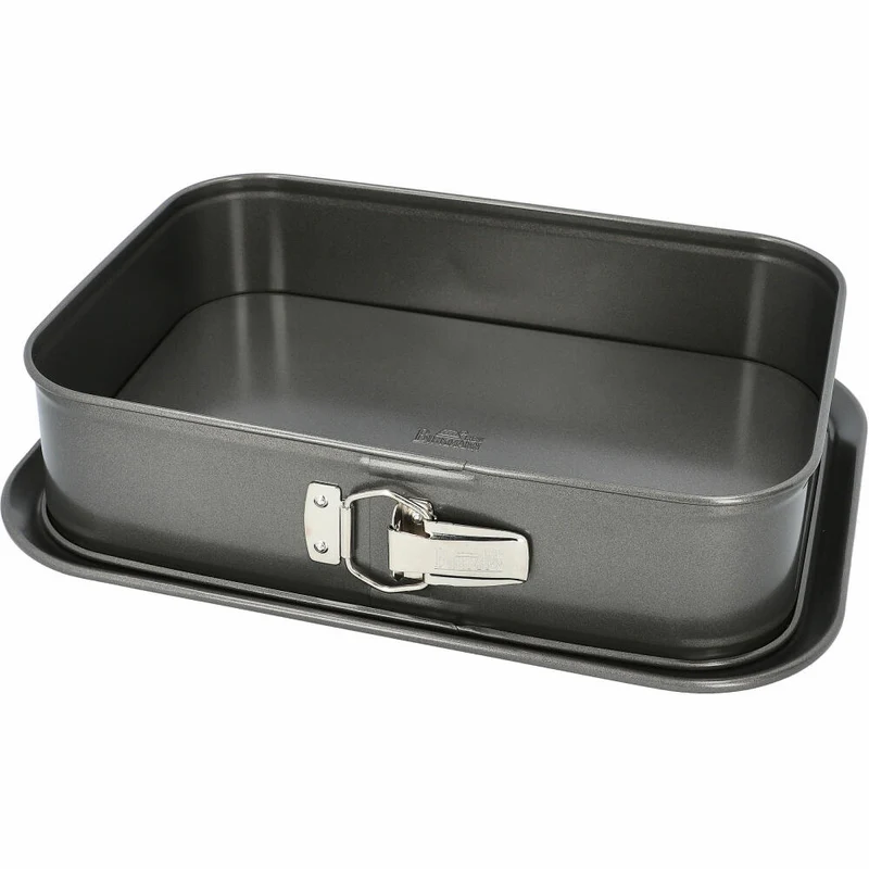 Birkmann Easy Baking Springform Eckig, Backform, Kuchenbackform, Kuchenform, Karbonstahl, 34 x 23.5 cm, 881716
