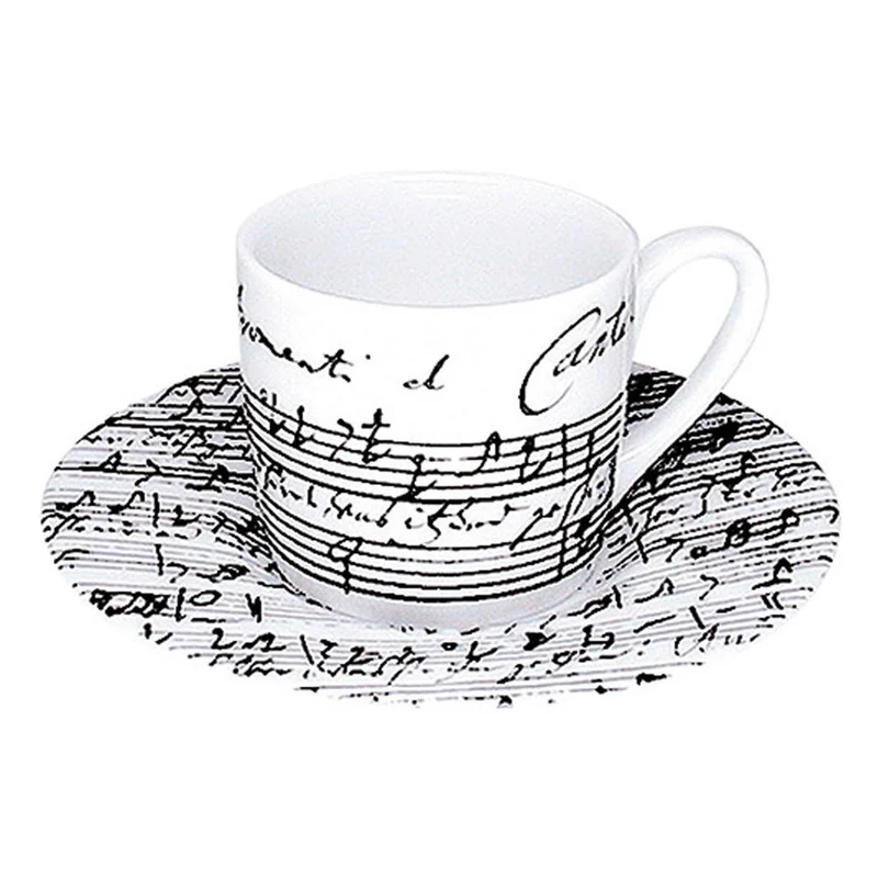Könitz Cafe Cantata Espresso Set, 2-tlg., Espresso Tasse, Becher, Untertasse, Porzellan, 85 ml, 11 5 053 0637