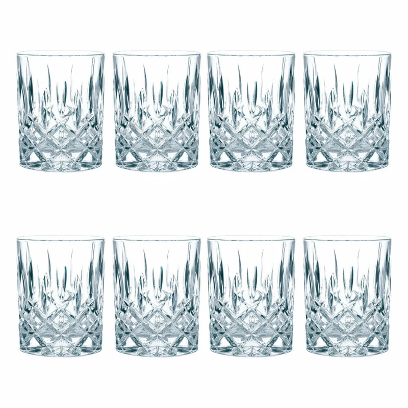Nachtmann Noblesse Whiskybecher Set, 8er Set, Whiskyglas, Tumbler, Kristallglas, H 9.8 cm