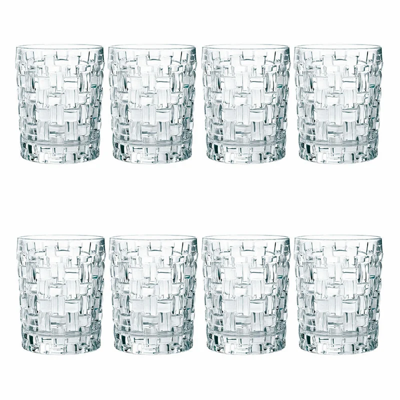Nachtmann Dancing Stars Bossa Nova Whiskybecher Set, 8er Set, Whiskyglas, Tumbler, Kristallglas, H 10 cm, 330 ml