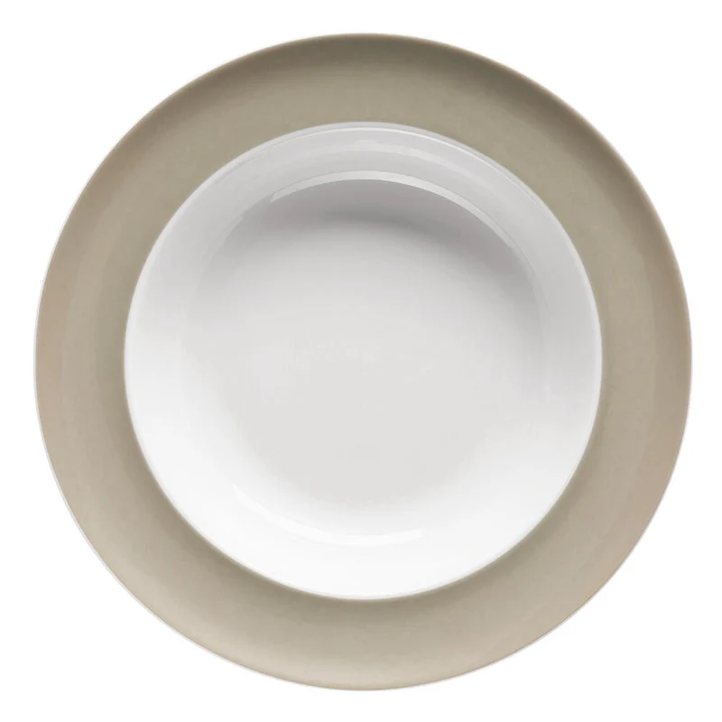 Thomas Sunny Day Suppenteller, Pastateller, Teller, Porzellan, Greige / Grau Beige, Spülmaschinenfest, 23 cm, 10323