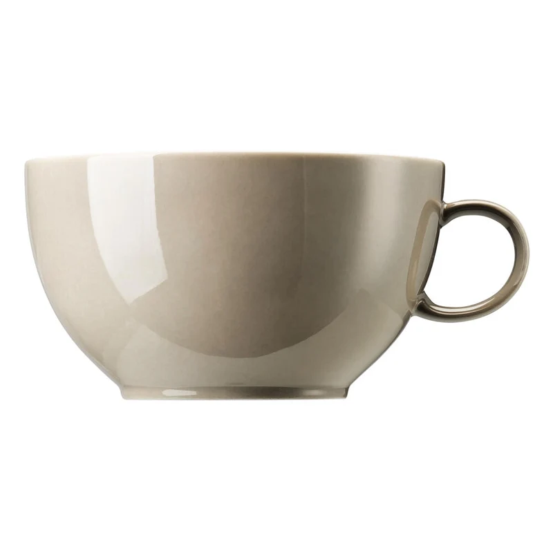 Thomas Sunny Day Cappuccinotasse, Obertasse, Porzellan, Greige / Grau Beige, Spülmaschinenfest, 380 ml, 14672