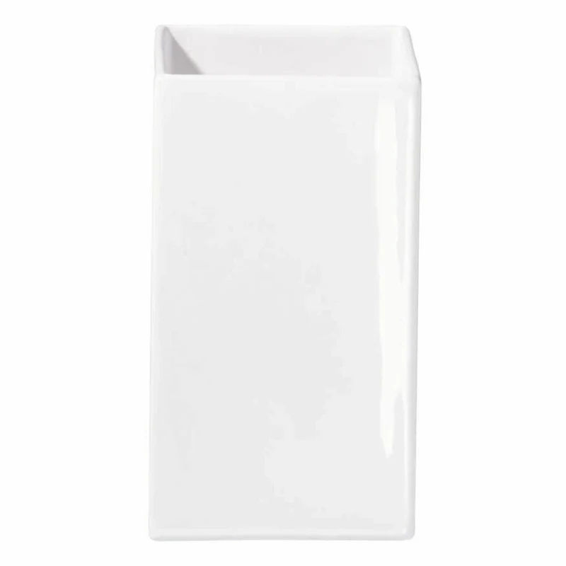 ASA Selection Quadro Vase, Blumenvase, Blumen Dekoration, Keramikvase, Keramik, Weiß, 21 cm, 4606005
