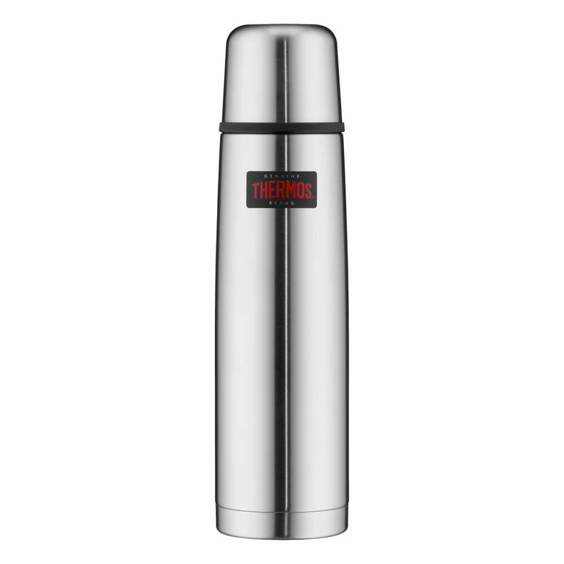 Thermos Isolierflasche Light & Compact, Isoflasche, Thermoflasche, Flasche, Edelstahl, Steel Matt, 1 L, 4019205100