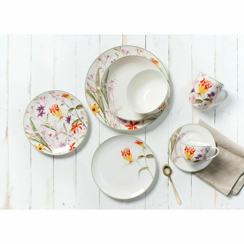 Ritzenhoff & Breker Kaffeeuntertasse Flora, Kaffee Untertasse, Untere, Untersetzer, Porzellan, Bunt, Ø 15.5 cm, 426090
