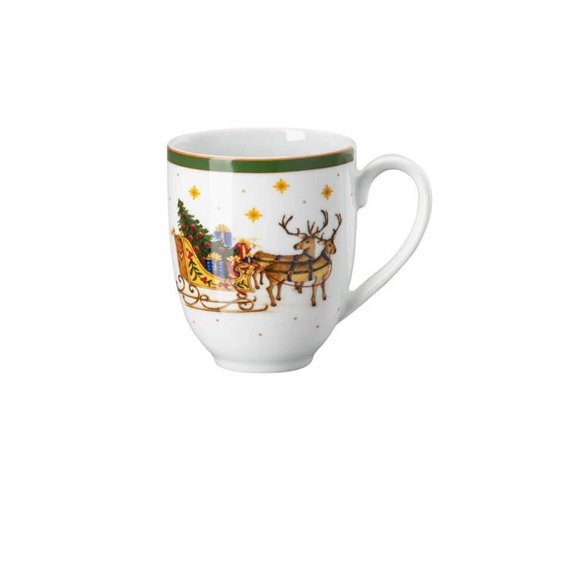 Hutschenreuther Becher mit Henkel Happy Wintertime Green, Tasse, Porzellan, Mehrfarbig, 400 ml, 02488-727472-15505