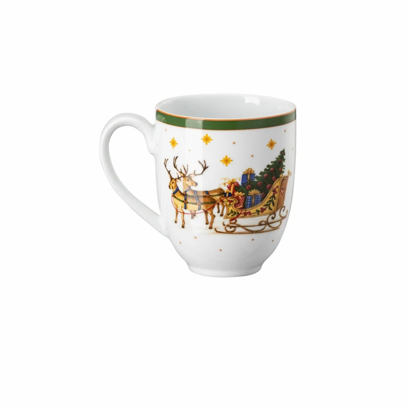 Hutschenreuther Becher mit Henkel Happy Wintertime Green, Tasse, Porzellan, Mehrfarbig, 400 ml, 02488-727472-15505