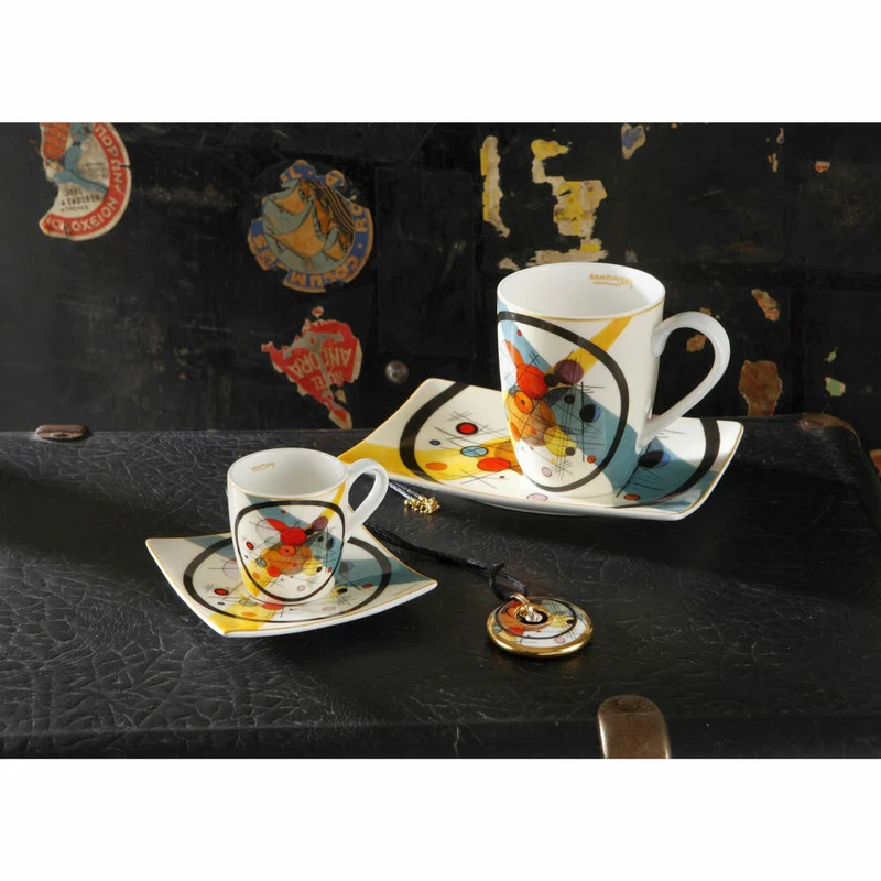 Goebel Espressotasse Wassily Kandinsky - Kreise im Kreis, Fine Bone China, Bunt, 100 ml, 67100031