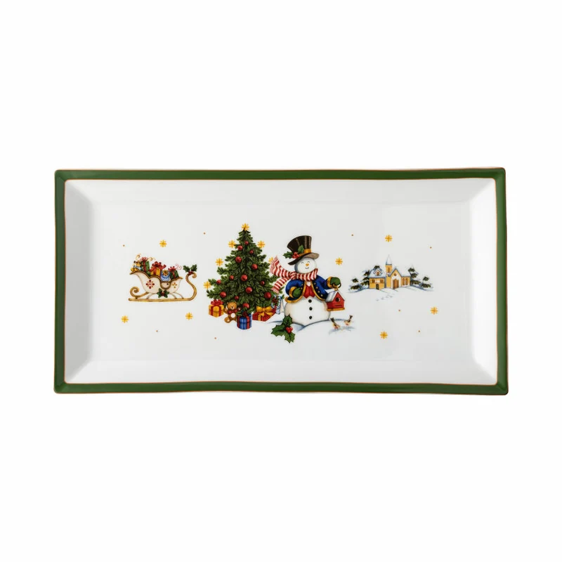 Hutschenreuther Platte eckig Happy Wintertime Green, Servierplatte, Porzellan, Mehrfarbig, 36 cm, 02488-727472-12936