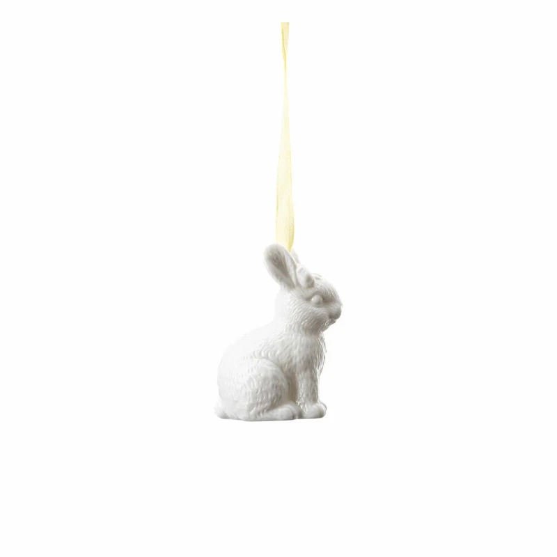 Hutschenreuther Hase sitzend Osteranhänger, Dekoanhänger, Porzellan, Weiß, 6.5 cm, 02360-800001-26675