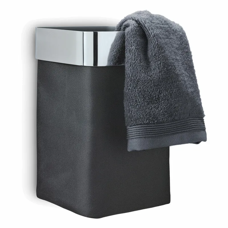 Blomus Nexio Gästehandtuchkorb, Badezimmerkorb, Badkorb, Edelstahl Silber, Flöz Design, 25 cm, 68976