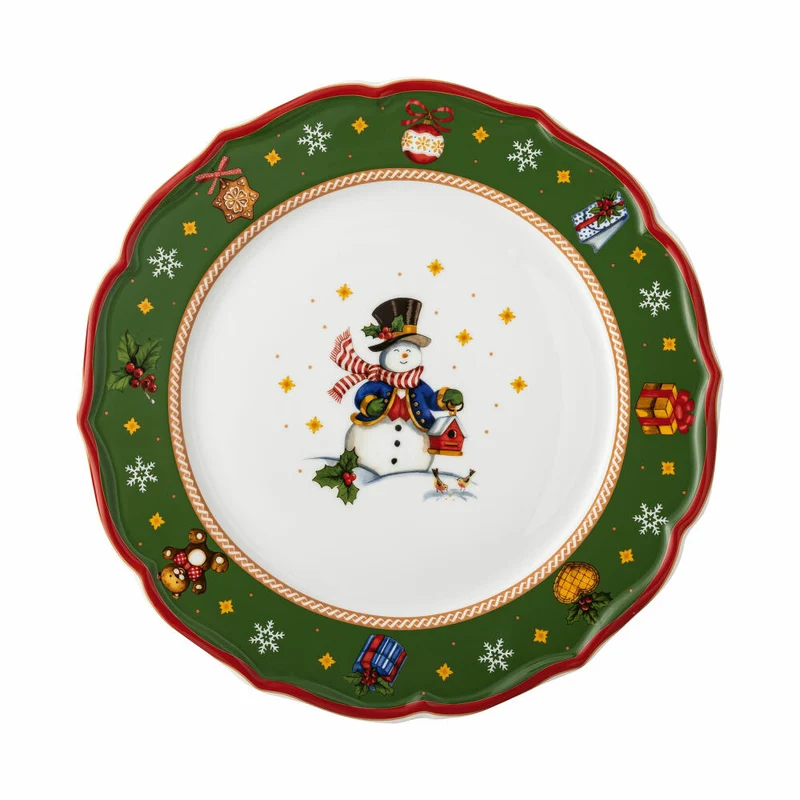 Hutschenreuther Teller flach Happy Wintertime Green, Speiseteller, Porzellan, Mehrfarbig, 33 cm, 02488-727472-10873