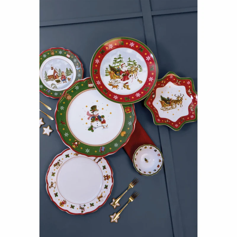 Hutschenreuther Teller flach Happy Wintertime Red, Speiseteller, Porzellan, Mehrfarbig, 27 cm, 02488-727471-10867