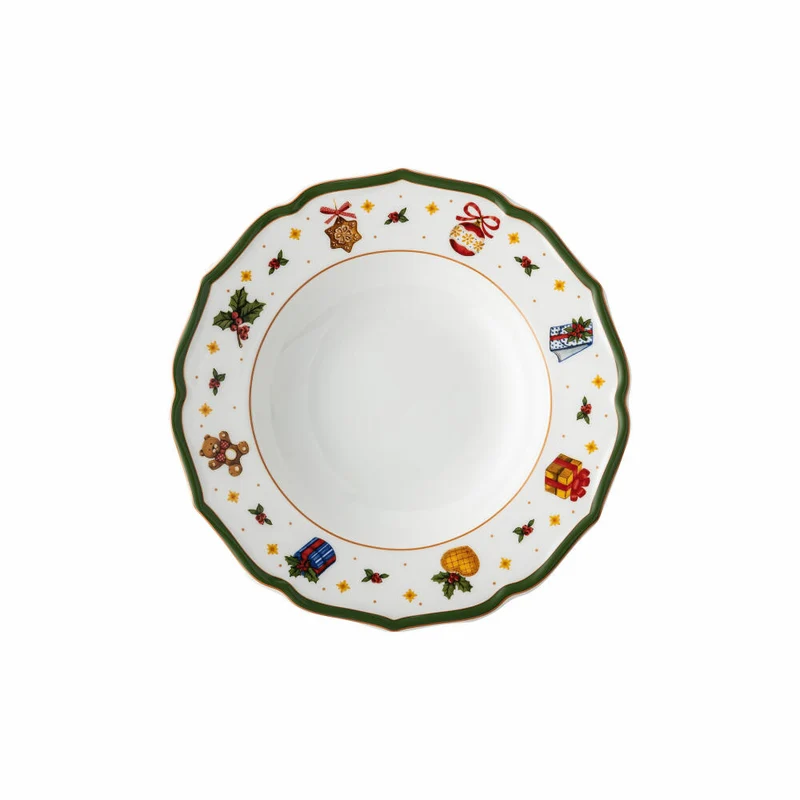 Hutschenreuther Teller tief Happy Wintertime Green, Pastateller, Porzellan, Mehrfarbig, 23 cm, 02488-727472-10353